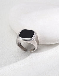 Obsidian Crown Ring